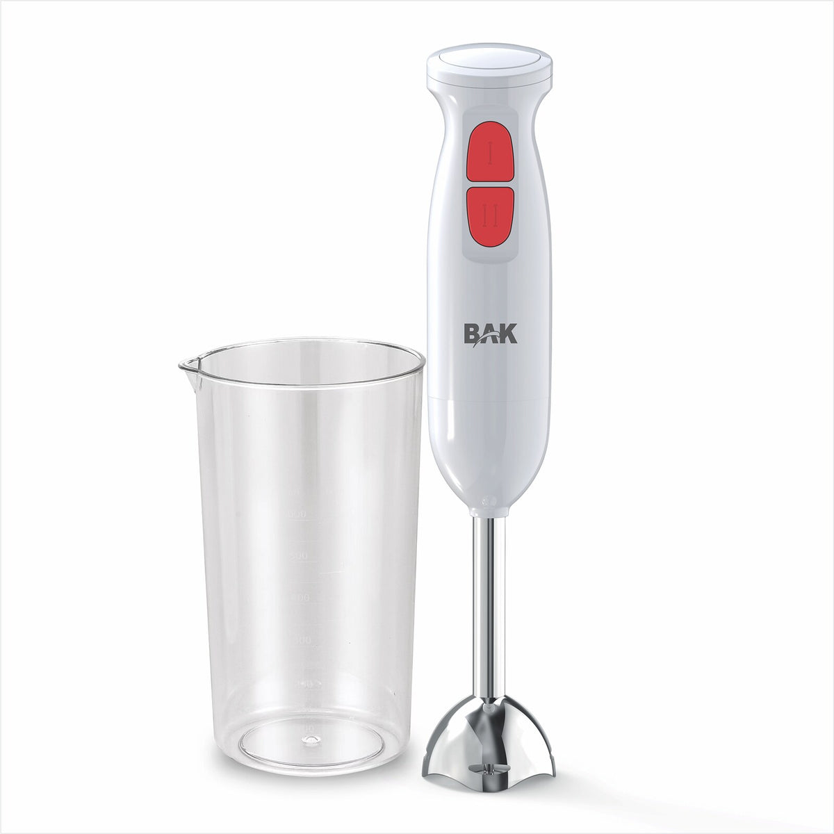 Mixer BAK na cor branca, com copo medidor de 600 ml